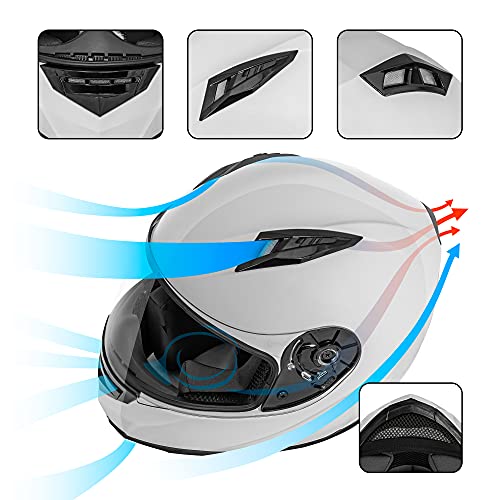 VCAN VX Lightweight Full Face Motorcycle Street Bike Helmet with Extra