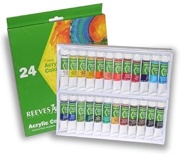 Amazon.com: Reeves Non-Toxic Acrylic Paint Set, 0.34 oz Tube ...