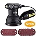 Random Orbit Sander, TECCPO 5-inch 2.4Amp/12,500 OPM Orbit Sander with 12 Pcs Sandpapers, Recyclable Cotton Dust Bag, Dust Collection System for Tight Spaces Sanding in Home Decoration - TARS23P