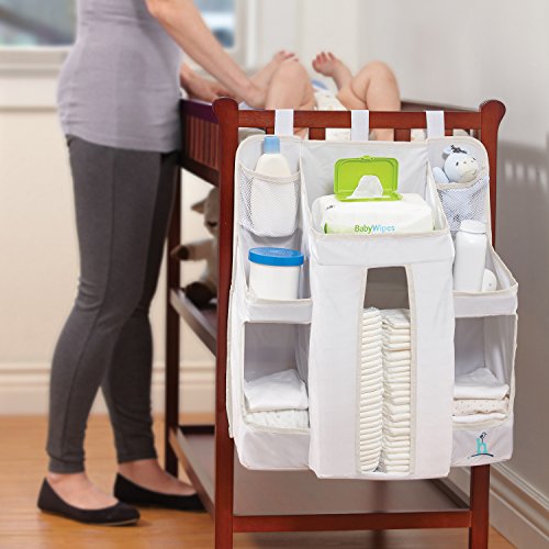 hiccapop Nursery Organizer and Baby Diaper Caddy Hanging Diaper