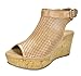 TOETOS Women's Sandro Mid Heel Platform Wedges Sandals