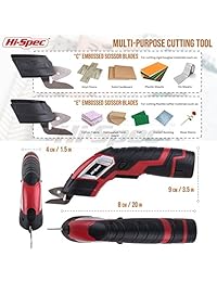 Hi Spec 3,6V Multi Cutter 1300 mAh Tijeras eléctricas de iones de litio con interruptor de seguridad y batería extra y 2 x cuchillas de corte Hasta 70 minutos de potencia de corte continuo por carga.