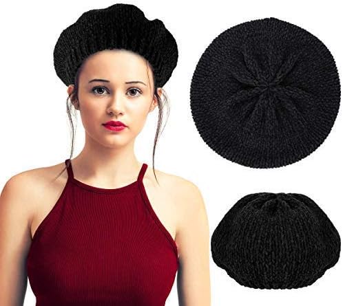 XingYue Direct Women Vintage Classic French Beret Hat,Autumn Knitted Winter Warm Solid Color Beanie Cap