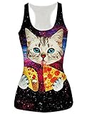 RAISEVERN Women's Funny Casual Racer Back Tank Top Sleeveless Tops Shirt Multi-Color S-XL