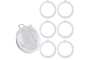 SFIELCAPA 6pcs 4.5 Inch Silicone Replacement Gaskets for Jars Rubber Seals for 3.5 Inch Mouth Glass Jars (White)