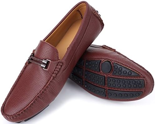 Mio Marino, Moccasin Shoes - Mens Dress Casual Loafers Shoes - Driving Shoes For Men - Style - 3 Brown - 9D(M)US