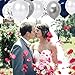12 inch Navy Blue and Silver Confetti Balloons, White Pearl and Silver Metallic Party Balloons for Wedding or Birthday Decorations(60 pcs)