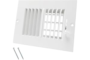 HOWEALL 6 x 4 Inch [Duct Opening] Air Vent Covers for Wall or Ceiling - High Airflow 2 Way Steel Ventilation - Adjustable Wall/Ceiling Register, 7-3/4 Inch x 5-3/4 Inch [Overall Dimensions]