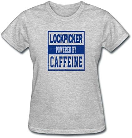 SYBING Women's Lockpicker Powered By Caffeine T-Shirt