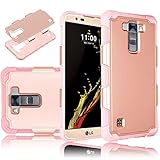 LG K10 Case, LG Premier LTE Case, Elegant Choise Ultra Thin Hybrid Shockproof Dual Layer Armor Rugged Hard Case Cover For LG K10/LG Premier LTE L62VL L61AL (2016) (Rose Gold)