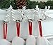 Haute Decor The Original MantleClip® Stocking Holder with Removable Holiday Icons, Silver 4-Pack (Assorted Icons - Tree, Snowflake, Snowman, Reindeer) Strong Hook for Hanging Christmas Stockings