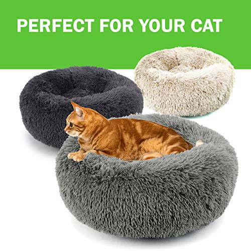 SUGAR PET SHOP Marshmallow Cat Bed For Indoor Cats Calming Cat Bed