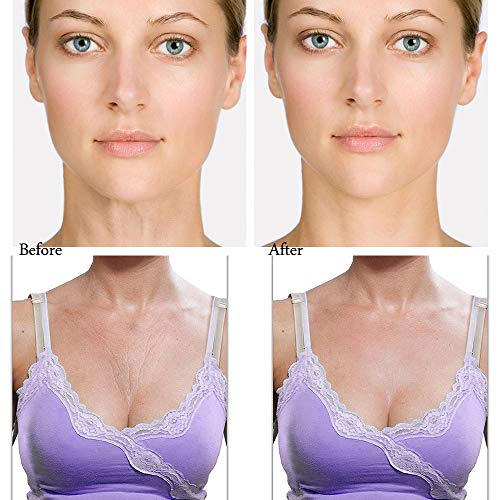 Anti Wrinkle Resuable Chest Silicone Pad, AKARY 100% Medical Grade Décolleté Set of 2 Pcs Neck Chest Care Mask Sheet Can Be Washed for Anti-Wrinkle,Moisturizing, Keeping Skin Smooth (T Shape)