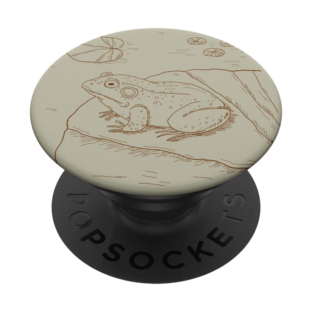 Cottagecore Frog Pastel Abstract Line Art Floating Roses PopSockets Swappable PopGrip