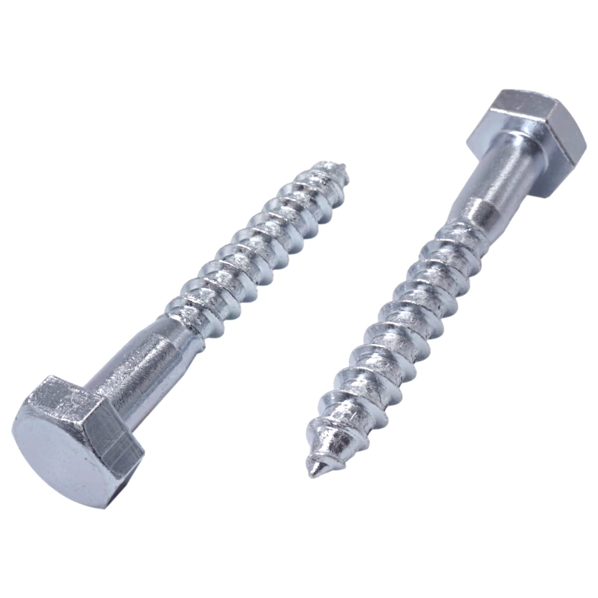 (Pack of 8 pcs) DIN 571 Zinc Plated Steel Hexagon Wood Screws M10 x 90 mm, Hex Screw, Lag Bolts, Hex Head, Coach Screws (8, M10 x 90 mm)
