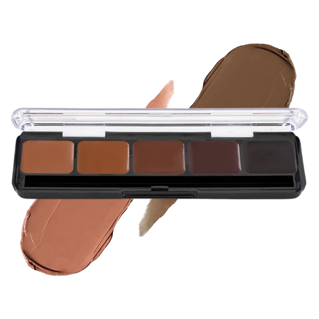 HD Glamour Compact Foundation Neutral 3 | 5 Well Foundation Full Coverage Palette | Use as Cream Contour Palette/Contour Makeup, Under Eye Colour Corrector, Colour Corrector Dark Circles by Graftobian — image 1