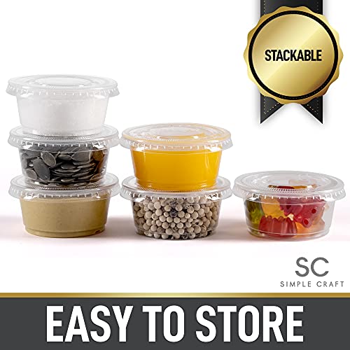 Simple Craft Clear Jello Shot Cups with Lids Plastic Portion Cup