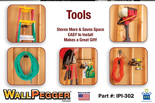 Wallpegger: Garage Wall Storage Racks - 2 Pk - Easy to Install - Incredibly Strong - Store Tools, Sporting Goods, Ladders, Skis, Snowboards, Bikes, Hoses, Power Tools, Golf Clubs, Coats - Adjustable