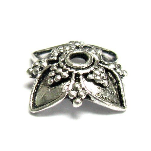 2 pcs .925 Sterling Silver Flower Bead Cap 16mm/Findings/Antiqued