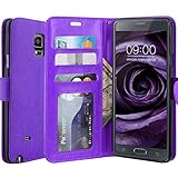 Note 4 Case, LK Galaxy Note 4 Wallet Case, Luxury PU Leather Case Flip Cover with Card Slots & Stand For Samsung Galaxy Note 4, PURPLE