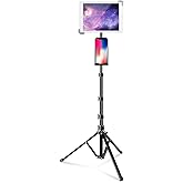 elitehood iPad Tripod Stand, 65-inch Height Adjustable iPad Stand Holder, 360° Rotating Tablet Tripod for Music, Compatible with iPad Pro 13 12.9 11 Air and All 4-14.5 Inch Tablets