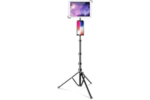elitehood iPad Tripod Stand, 65-inch Height Adjustable iPad Stand Holder & iPad Floor Stand with 360° Rotating iPad Tripod Mount for iPad, iPad Air, iPad Pro 12.9 11 and All 4-14.5 Inch Tablets