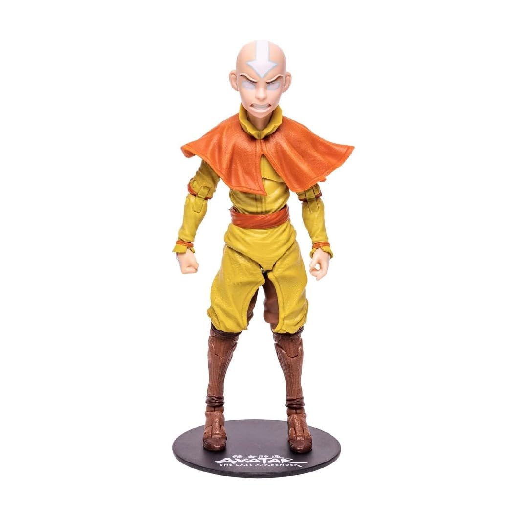 McFarlane Toys, Avatar the Last Airbender 7-inch Gold Label Aang Action Figure with 22 Moving Parts, Collectible Figure with Accessories and Collectors Stand Base – Ages 12+
