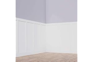 Ekena Millwork, WPKP56X03CS Classic Shaker, 8' Length PVC Wainscoting Kit, Heights up to 56" (20" Adjustable Wall Panels), White