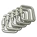 VAKO 5pcs Outdoor Screw-Lock Carabiner, Square Ring Backpack Buckle Key Chain, Aluminum Alloy Buckle for Camping, Hiking, Fishing. (Silver)