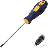 Utoolmart T20 Security Torx Screwdriver with Magnetic Tip | 100mm(3.94") CR-V Steel Shaft, Anti-Slip Black &amp; Yellow Handle, Security Torx with Magnetic Tip for Tamper-Resistant Screws