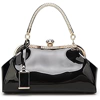 PIERCING S レザーTOP HANDLE BAG Amazon.com: RTGGSEL Diamond Crystal Glossy Patent Leather