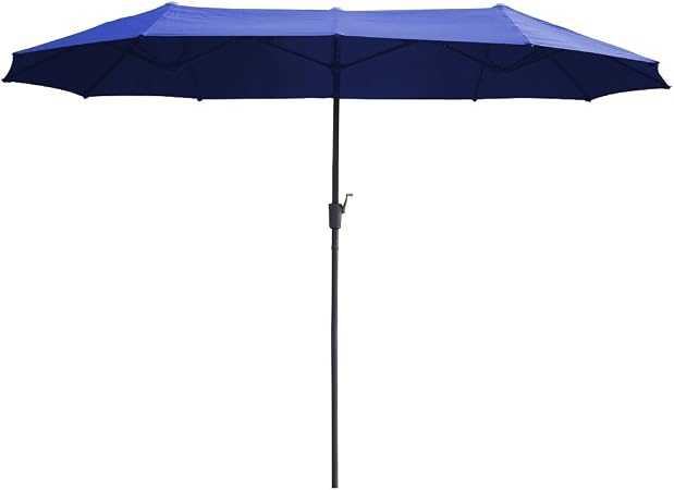 Aooda 13 Ft Market Patio Umbrella Double Sided Steel Table Outdoor Umbrella With Crank Perfect For Outdoors Patio Or Any Parties Blue Amazon Co Uk Garden Outdoors