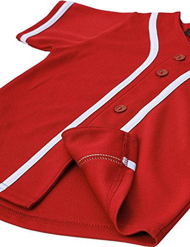 image for Hat and Beyond Kids Baseball Jersey Button Down T Shirts Hipster Plain