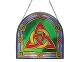 Irish Celtic Trinity Knot Stained Glass Panel