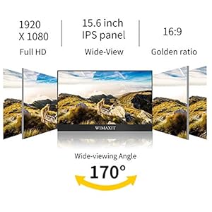 WIMAXIT - Display touch screen esterno, 15,6 pollici, ultra sottile, 1920 x 1080, schermo a 16: 9, tipologia C/ USB C… - immagine 8