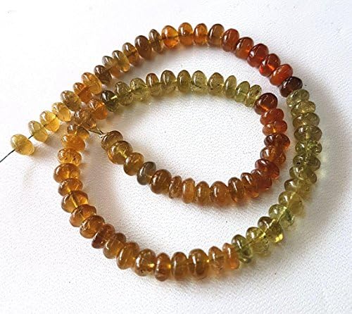 GROSSULAR GARNET smooth rondelles,Nice quality beads,size - 6 mm 12 inch strand
