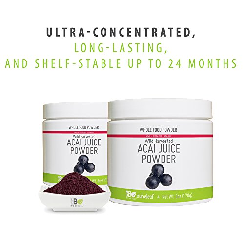 Nubeleaf Acai Juice Powder - Non-GMO, Gluten-Free, Raw, Vegan Antioxidant Source - Single-Ingredient Nutrient Rich Superfood for Cooking, Baking, Smoothies (6oz) - Thumbnail 3