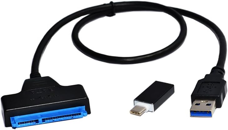 FuCoin USB 3.0 To SATA Converter for 2.5 Inch Hard Drive SSD/HDD ， USB Type-C To USB 3.0 for Other Type-C Devices and USB，SATA to USB 3.0 Converter for SSD/HDD （Length 19.1 in）