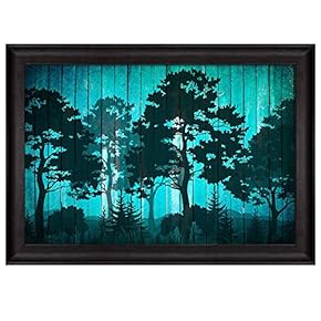 Illustration of Silhouette Trees in a Forest Over...