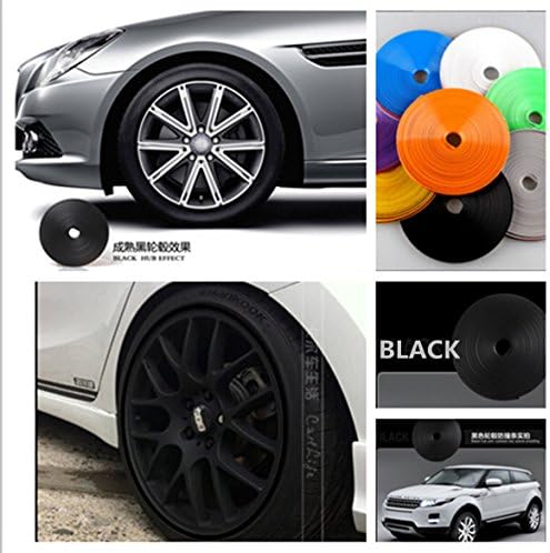 Black Car Wheel Hub Rim Edge Protector Ring Tire Guard Sticker Line Rubber Strip
