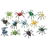 U.S. Toy Multi-Color Mini Plastic Spiders (SKU 1192) - 12 Pack