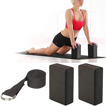 Amycute 3 Piezas Set de Yoga Bloques de Yoga y Correa para ...