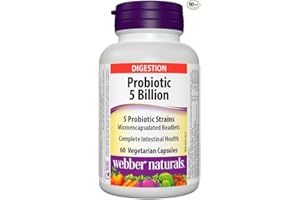 Webber Naturals Probiotic 5 Billion 5 Probiotic Strains 60 Vegetarian Capsules