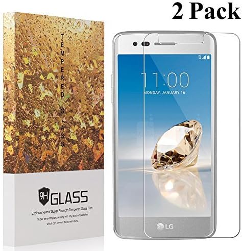 LG Aristo /LG K8 2017 / LG LV3 Screen Protector,[2 Pack] YMAKSI Anti-Scratch, Anti-Fingerprint, Bubble Free Tempered Glass Screen Protector, Lifetime Replacement Warranty