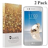 LG Aristo /LG K8 2017 / LG LV3 Screen Protector,[2 Pack] YMAKSI Anti-Scratch, Anti-Fingerprint, Bubble Free Tempered Glass Screen Protector, Lifetime Replacement Warranty
