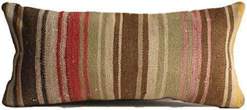 Kilim Pillow 12x24 Boho Pillow ,Southwest Pillow, Tribal Pillow, Kilim Cushion, Navajo pillow, Throw Pillow, Bohemian pillow, Tribal Pillow, Rustic Pillow, Lumbar pillow, Eclectic Pillow L96