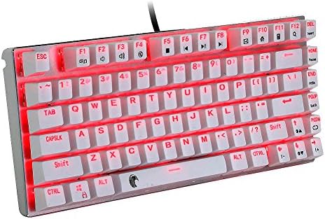 Easterntimes RGB 81 Keys Anti-Ghosting Mechanical Keyboard Colorful Backlit Gaming Keyboard with Blue Switches Transparent Light-permeable 9 DIY Key Caps Covers (White)