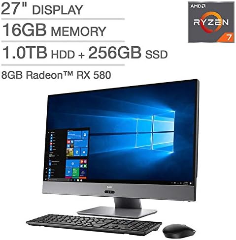 Dell Inspiron 27" 7000 Series All-in-One Desktop - AMD Ryzen 7 - (8GB AMD Graphics, 16GB RAM, 1TB HHD + 256GB SSD) - 4K Ultra HD