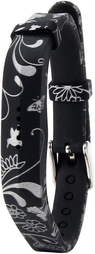 Wristband for Fitbit Flex 2 for Activity Tracker (SILVER FLOWERS), Small, Large