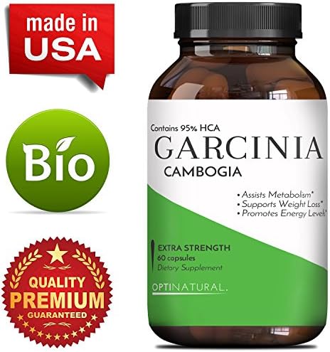 Natural Garcinia Cambogia Premium Weight Loss Pill With Raw 95 HCA - Fat Burning Supplements for Women and Men - With Antioxidant Support - Supports Healthy Blood Sugar and Metabolism